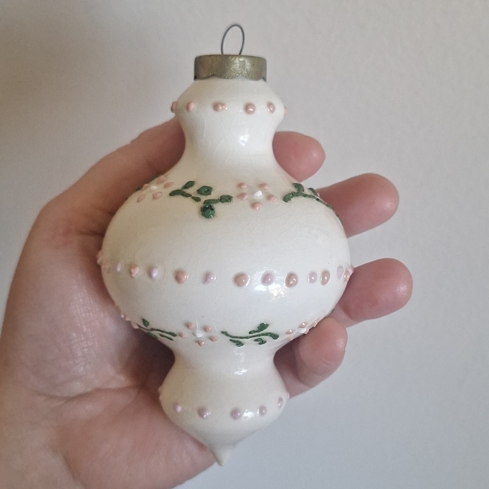 Vintage Enameled Porcelain Christmas Tree Ornament - Picture 4 of 6
